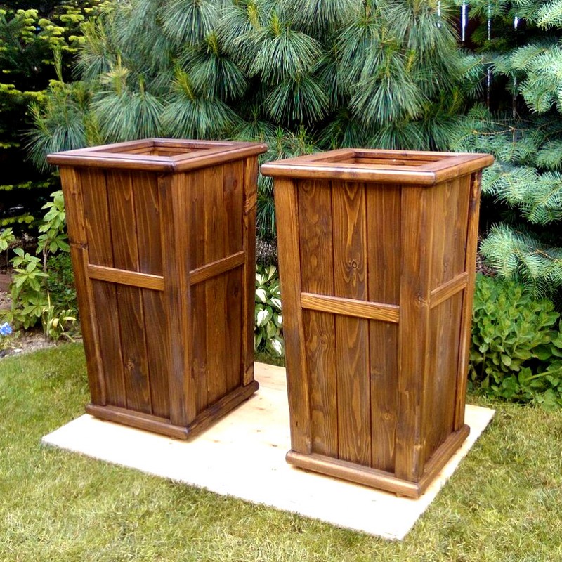 Blumenübertopf hoche Blumentopf aus Holz
